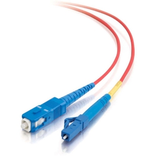 Picture of C2G 2m LC-SC 9/125 OS1 Simplex Singlemode PVC Fiber Optic Cable - Red