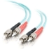 Picture of C2G-1m ST-ST 10Gb 50/125 OM3 Duplex Multimode PVC Fiber Optic Cable - Aqua