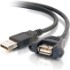 Picture of C2G 2ft Panel-Mount USB 2.0 A Male to A Female Cable