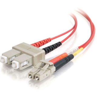 Picture of C2G-5m LC-SC 62.5/125 OM1 Duplex Multimode Fiber Optic Cable (Plenum-Rated) - Red