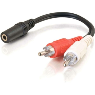 Picture of C2G 6in Value Series One 3.5mm Stereo Female To Two RCA Stereo Male Y-Cable