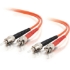 Picture of C2G-1m ST-ST 50/125 OM2 Duplex Multimode PVC Fiber Optic Cable - Orange