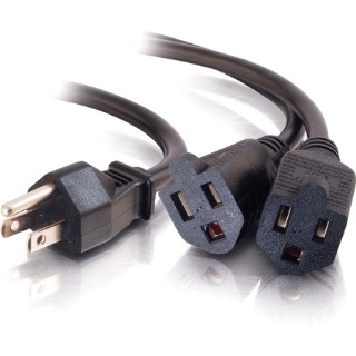 Picture of C2G 3ft 16 AWG 1-to-2 Power Cord Splitter (1 NEMA 5-15P to 2 NEMA 5-15R)