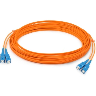 Picture of AddOn 15m SC (Male) to SC (Male) Orange OM1 Duplex Fiber OFNR (Riser-Rated) Patch Cable