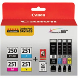 Picture of Canon Ink Cartridge - Combo Pack - Pigment Black, Magenta, Yellow, Cyan