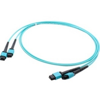 Picture of AddOn 5m MPO (Female) to MPO (Female) 24-Strand Aqua OM4 Straight Fiber Trunk Cable