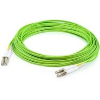 Picture of AddOn 50m LC (Male) to LC (Male) Straight Lime Green OM5 Duplex Fiber OFNR (Riser-Rated) Patch Cable