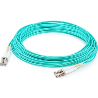 Picture of AddOn 4m LC (Male) to LC (Male) Aqua OM4 Duplex Fiber OFNR (Riser-Rated) Field Modifiable Patch Cable