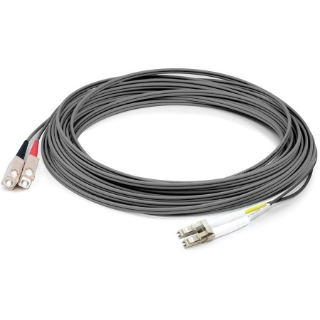 Picture of AddOn 4m LC (Male) to SC (Male) Gray OM1 Duplex Fiber OFNR (Riser-Rated) Patch Cable