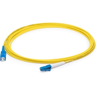 Picture of AddOn 8m LC (Male) to SC (Male) Yellow OS2 Simplex Fiber OFNR (Riser-Rated) Patch Cable