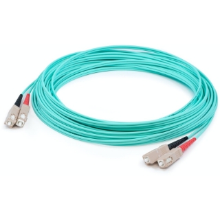 Picture of AddOn 75m SC (Male) to SC (Male) Straight Aqua OM4 Duplex LSZH Fiber Patch Cable