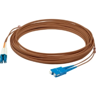 Picture of AddOn 1m SC (Male) to LC (Male) Brown OM1 Duplex PVC Fiber Patch Cable