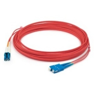 Picture of AddOn 2m LC (Male) to SC (Male) Red OM1 Duplex Fiber OFNR (Riser-Rated) Patch Cable