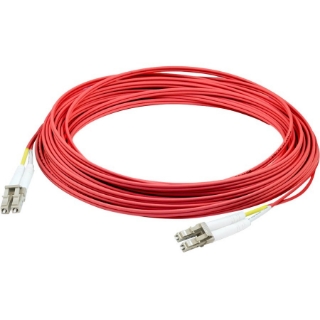 Picture of AddOn 40m LC (Male) to LC (Male) Straight Red OM4 Duplex Plenum Fiber Patch Cable