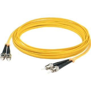 Picture of AddOn 15m ST (Male) to ST (Male) Straight Yellow OS2 Duplex Plenum Fiber Patch Cable