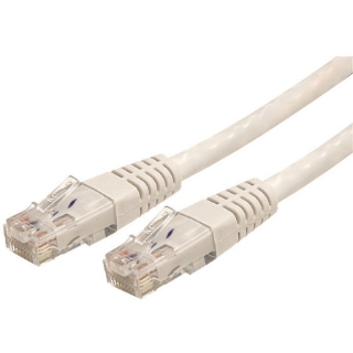 Picture of StarTech.com 8ft CAT6 Ethernet Cable - White Molded Gigabit - 100W PoE UTP 650MHz - Category 6 Patch Cord UL Certified Wiring/TIA