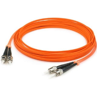 Picture of AddOn 10m ST (Male) to ST (Male) Orange OM1 Duplex Fiber OFNR (Riser-Rated) Patch Cable