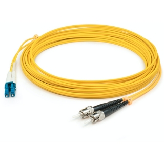 Picture of AddOn 100m LC (Male) to ST (Male) Straight Yellow OS2 Duplex LSZH Fiber Patch Cable