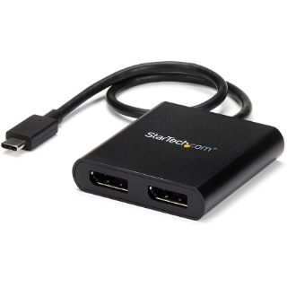 Picture of StarTech.com 2-Port Multi Monitor Adapter - USB-C to DisplayPort 1.2 Video Splitter - USB-C to Dual DP MST Hub - TB3 Compatible - Windows