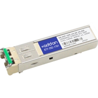 Picture of AddOn Juniper Networks EX-SFP-1GE-LH-42.14 Compatible TAA Compliant 1000Base-DWDM 100GHz SFP Transceiver (SMF, 1542.14nm, 80km, LC, DOM)