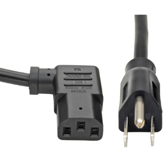 Picture of Tripp Lite 6ft Computer Power Cord Cable 5-15P to Right Angle C13 10A 18AWG 6'