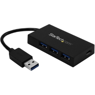 Picture of StarTech.com 4 Port USB 3.0 Hub - USB Type-A to 1x USB-C & 3x USB-A SuperSpeed 5Gbps - USB Bus Powered - Portable/Laptop USB 3.1 Gen 1 Hub