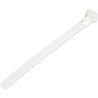 Picture of StarTech.com 5"(12cm) Reusable Cable Ties, 1-1/8"(30mm) Dia. 50lb(22Kg) Tensile Strength, Nylon, In/Outdoor, UL Listed, 100 Pack, White