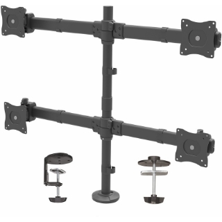 Picture of StarTech.com Desk Mount Quad Monitor Arm - 4 VESA Displays up to 27" - Ergonomic Height Adjustable Articulating Pole Mount - Clamp/Grommet