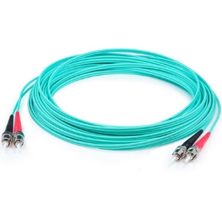 Picture of AddOn 2m ST (Male) to ST (Male) Aqua OM3 Duplex Fiber OFNR (Riser-Rated) Patch Cable