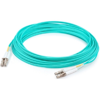 Picture of AddOn 22m LC (Male) to LC (Male) Straight Aqua OM4 Duplex Plenum Fiber Patch Cable