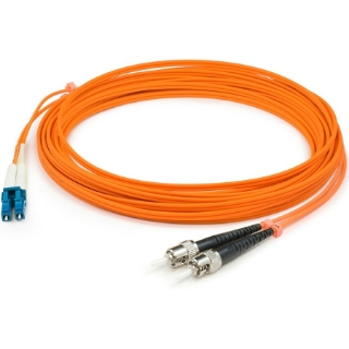 Picture of AddOn 10m LC (Male) to ST (Male) Orange OM1 Duplex Fiber OFNR (Riser-Rated) Patch Cable