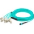 Picture of AddOn 15m MPO (Female) to 8xLC (Male) 8-Strand Aqua OM4 OFNP (Plenum-Rated) Fiber Fanout Cable