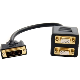 Picture of StarTech.com 1 ft DVI-I Analog to 2x VGA Video Splitter Cable - M/F