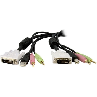 Picture of StarTech.com 10 ft 4-in-1 USB DVI KVM Switch Cable with Audio