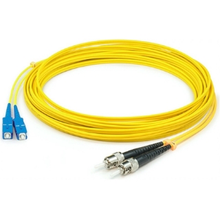 Picture of AddOn 1m SC (Male) to ST (Male) Straight Yellow OS2 Duplex Plenum Fiber Patch Cable