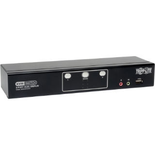 Picture of Tripp Lite 2-Port Dual Monitor DVI KVM Switch with Audio and USB 2.0 Hub, Cables included