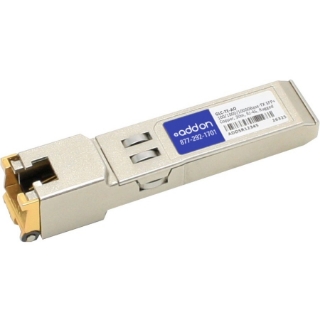 Picture of AddOn Cisco GLC-TE Compatible TAA Compliant 10/100/1000Base-TX SFP Transceiver (Copper, 100m, RJ-45, Rugged)