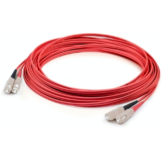 Picture of AddOn 2m SC (Male) to SC (Male) Red OS2 Duplex Fiber OFNP (Plenum-Rated) Patch Cable