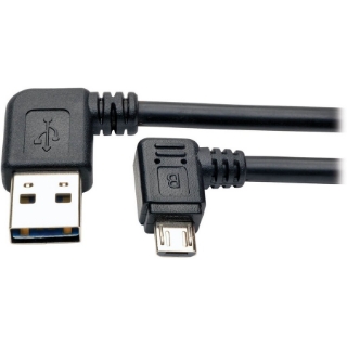 Picture of Tripp Lite 3ft USB Charging Cable Reversible Left/Right A to Right Angle 5Pin Micro B