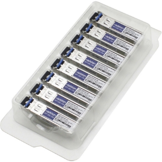 Picture of AddOn 8-Pack of Brocade XBR-000193 Compatible TAA Compliant 16GBase-SW Fibre Channel SFP+ Transceiver (MMF, 850nm, 300m, LC)