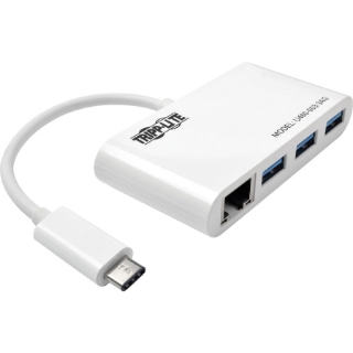 Picture of Tripp Lite 3-Port USB-C to USB-A Hub Portable w/ Gigabit Ethernet Port RJ45