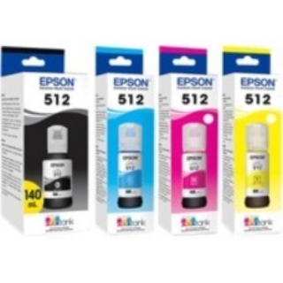 Picture of Epson T512, Black and Color Ink Bottles, C/M/Y/PB 4-Pack