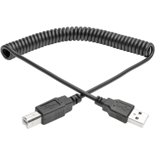 Picture of Tripp Lite 6ft Hi-Speed USB 2.0 to USB B Cable Coiled USB A-B M/M 6'