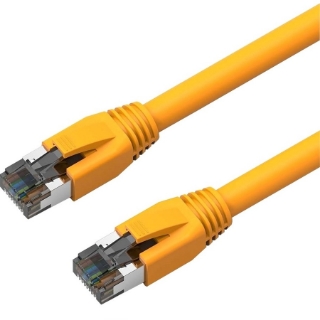 Picture of Axiom 6-inch CAT8 2000mhz S/FTP Shielded Patch Cable Snagless Boot (Yellow)