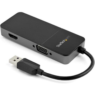 Picture of StarTech.com USB 3.0 to HDMI and VGA Adapter -4K/1080p USB Type A Dual Monitor Multiport Display Adapter Converter -External Graphics Card