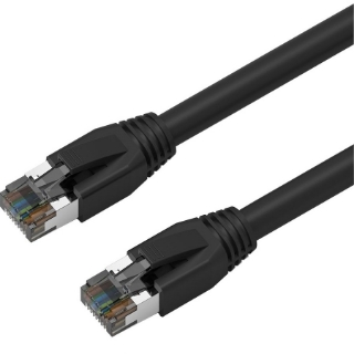 Picture of Axiom 50FT CAT8 2000mhz S/FTP Shielded Patch Cable Snagless Boot (Black)