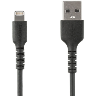 Picture of StarTech.com 3 foot/1m Durable Black USB-A to Lightning Cable, Rugged Heavy Duty Charging/Sync Cable for Apple iPhone/iPad MFi Certified