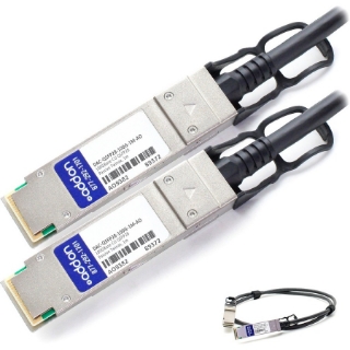 Picture of AddOn Dell DAC-QSFP28-100G-1M Compatible TAA Compliant 100GBase-CU QSFP28 to QSFP28 Direct Attach Cable (Passive Twinax, 1m)