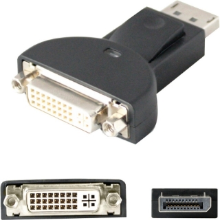 Picture of DisplayPort 1.2 Male to DVI-I (29 pin) Female Black Adapter Which Requires DP++ For Resolution Up to 2560x1600 (WQXGA)