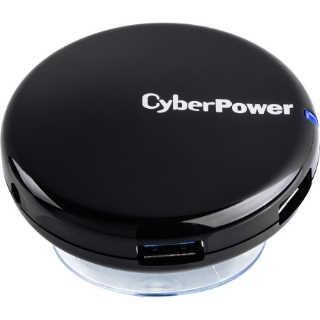 Picture of CyberPower CPH430PB USB 3.0 Superspeed Hub with 4 Ports and 3.6A AC Charger - Black